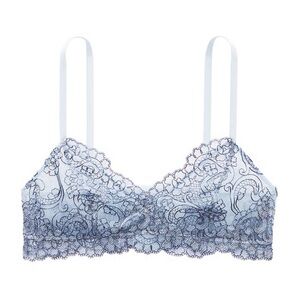 Victoria's Secret Lace Boho Embroidery Bralette in Blue